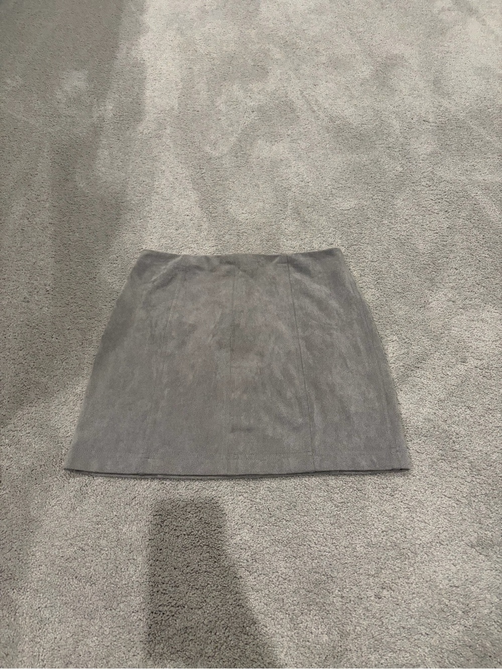 Dainty Hooligan Gray Suede-Look Mini Skirt